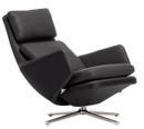 Grand Relax, Ohne Ottoman, Leder Premium F, nero, Poliert, 41,5 cm