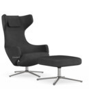 Details Vitra Grand Repos Grand Repos, Sessel Grand Repos & Ottoman, Stoff Dumet carbon/schwarz, 41 cm, Poliert