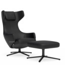 Details Vitra Grand Repos Grand Repos, Sessel Grand Repos & Ottoman, Leder Premium nero, 46 cm, Basic dark