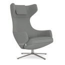 Grand Repos, Sessel Grand Repos, Stoff Cosy 2 Kieselgrau, 41 cm, Poliert