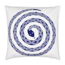 Graphic Print Pillows, Snake, ultramarin