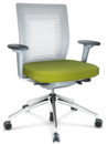 ID Air, Soft grey, Stoff Plano-68 avocado, Soft grey, 5-Stern Untergestell, Aluminium poliert, Mit 3D-Armlehnen