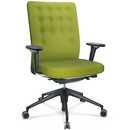 ID Trim, Mit Lumbalstütze, FlowMotion-ohne Vorwärtsneigung, ohne Sitztiefenverstellung, Mit 3D-Armlehnen, 5-Stern Untergestell, Kunststoff basic dark, Sitz und Rücken Plano, Avocado, Hart für Teppichboden
