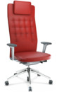 ID Trim L, FlowMotion ohne Sitztiefenverstellung, Mit 3D-Armlehnen, Soft grey, Leder rot