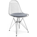 Kissen für Wire Chair (DKR/DKW/DKX/LKR), Sitzkissen, Hopsak, Dunkelblau / elfenbein