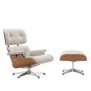 Lounge Chair & Ottoman Nubia, Cream sand / amerikanischer Kirschbaum