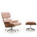 Lounge Chair & Ottoman Nubia, Elfenbein Pfirsich / Walnuss schwarz