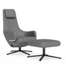 Details Vitra Repos Repos, Sessel Repos & Ottoman, Stoff Dumet sierragrau melange, 46 cm, Basic dark