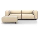 Soft Modular Sofa, Laser elfenbein, Mit Ottoman