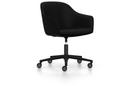 Softshell Chair auf Fünfsternfuß, Aluminium pulverbeschichtet basic dark, Plano, Nero