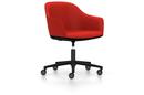 Softshell Chair auf Fünfsternfuß, Aluminium pulverbeschichtet basic dark, Plano, Poppy red