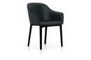 Softshell Chair auf Vierbeinfuß, Basic dark, Leder, Nero