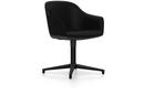 Softshell Chair auf Viersternfuß, Aluminium pulverbeschichtet basic dark, Plano, Nero