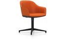 Softshell Chair auf Viersternfuß, Aluminium pulverbeschichtet basic dark, Plano, orange