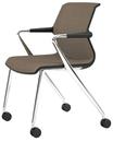 Unix Chair Vierbeinfuß mit Rollen, Diamond Mesh mauve grau, Basic dark, Aluminium poliert
