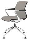 Unix Chair Viersternfuß, Silk Mesh soft grey, Basic dark