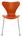 Fritz Hansen - Serie 7 Stuhl 3107 New Colours, Gefärbte Esche, Paradise orange, Chrome
