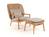 Gloster - Kay Highback Lounge Chair, Harvest, Fife Rainy Grey, Mit Ottoman