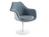 Knoll International - Saarinen Tulip Armlehnstuhl, nicht drehbar, gepolsterte Innenschale und Sitzkissen, weiß, Steel (Eva 172)