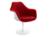 Knoll International - Saarinen Tulip Armlehnstuhl, drehbar, gepolsterte Innenschale und Sitzkissen, weiß, Bright Red (Tonus 130)