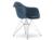 Vitra - Eames Plastic Armchair RE DAR, Meerblau, Mit Sitzpolster, Eisblau / moorbraun, Standardhöhe - 43 cm, Verchromt