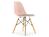 Vitra - Eames Plastic Side Chair RE DSW, Zartrosé, Mit Sitzpolster, Warmgrey / elfenbein, Standardhöhe - 43 cm, Ahorn gelblich