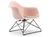 Vitra - Eames Plastic Armchair RE LAR, Zartrosé, Sitzpolster warmgrey / elfenbein, Beschichtet basic dark