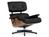 Vitra - Lounge Chair, Nussbaum schwarz pigmentiert, Leder Premium F nero, 89 cm, Aluminium poliert, Seiten schwarz
