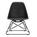 Vitra - Eames Plastic Side Chair RE LSR, Tiefschwarz, Ohne Polsterung, Pulverbeschichtet basic dark