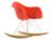Vitra - RAR mit Polsterung, Rot (poppy red), Mit Sitzpolster, Koralle / Poppy red, Ohne Keder, Verchromt/Ahorn gelblich