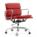 Vitra - Soft Pad Chair EA 217, Verchromt, Leder Standard rot, Plano poppy red