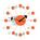 Vitra - Ball Clock, Kugeln orange