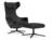 Vitra - Grand Repos, Sessel Grand Repos & Ottoman, Leder Premium nero, 46 cm, Basic dark