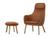 Vitra - HAL Lounge Chair, Leder Premium cognac, Mit Ottoman