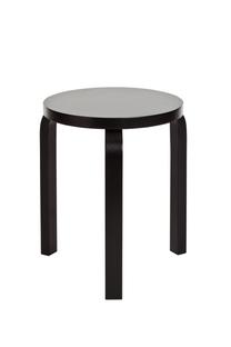 Stool 60 Sitz und Beine schwarz lackiert