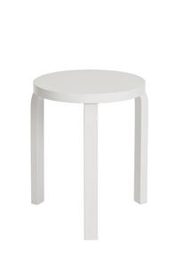 Stool 60 Sitz und Beine weiß lackiert