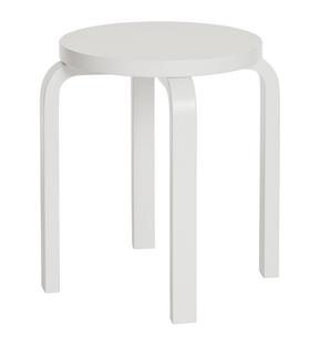 Stool E60 Sitz und Beine weiß lackiert