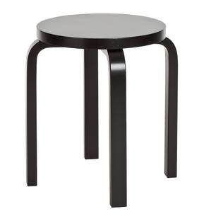 Stool E60 Sitz und Beine schwarz lackiert