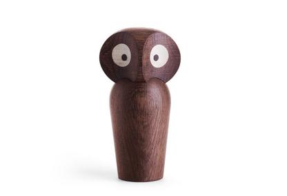 Owl Groß (H 17 cm)|Eiche geräuchert