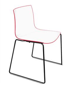 Catifa 46 Sledge Schwarz|Zweifarbig|Rücken rot, Sitz weiß|Ohne Armlehnen