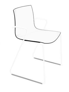 Catifa 46 Sledge Weiß|Zweifarbig|Rücken schwarz, Sitz weiß|Mit Armlehnen