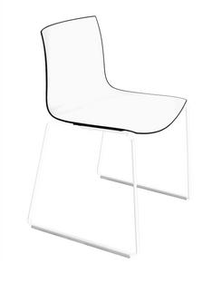 Catifa 46 Sledge Weiß|Zweifarbig|Rücken schwarz, Sitz weiß|Ohne Armlehnen
