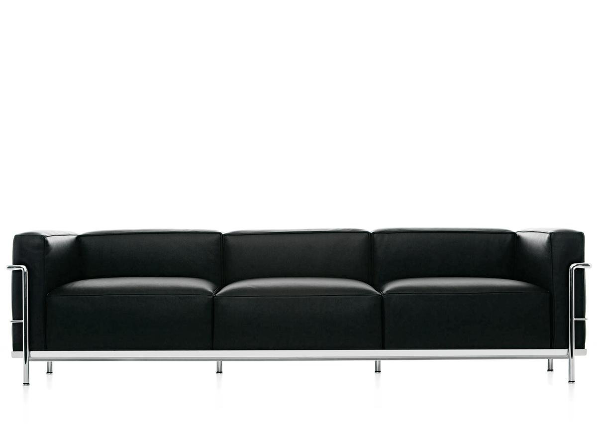 Cassina Lc3 Sofa Dreisitzer Verchromt Leder Scozia Schwarz Von Le Corbusier Pierre Jeanneret Charlotte Perriand 1928 Designermobel Von Smow De