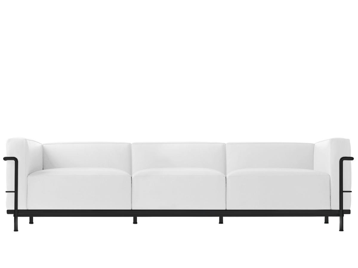 Cassina Lc3 Sofa Dreisitzer Schwarz Matt Lackiert Leder Scozia Weiss Von Le Corbusier Pierre Jeanneret Charlotte Perriand 1928 Designermobel Von Smow De