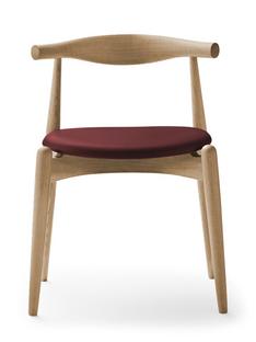 CH20 Elbow Chair Eiche geseift|Leder burgund