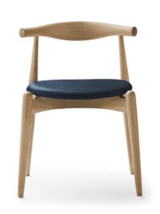 CH20 Elbow Chair Eiche geseift|Leder graublau