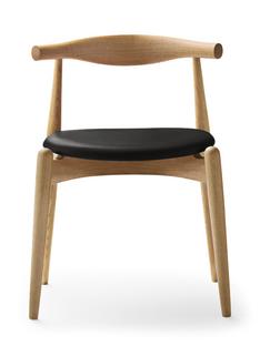 CH20 Elbow Chair Eiche klar lackiert|Leder schwarz