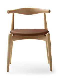 CH20 Elbow Chair Eiche klar lackiert|Leder cognac