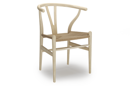 CH24 Wishbone Chair Esche geseift|Geflecht natur