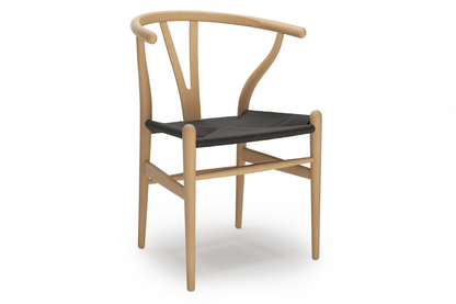 CH24 Wishbone Chair Buche klar lackiert|Geflecht schwarz